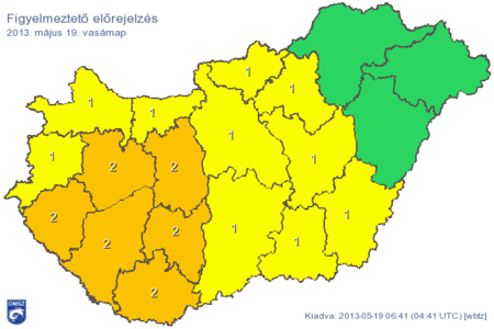 Komoly vihar kzeledik Vas megye fel