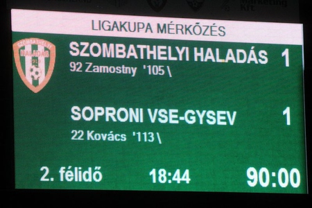 Döntetlen a Liga kupában: Haladás – Sopron 1-1 
